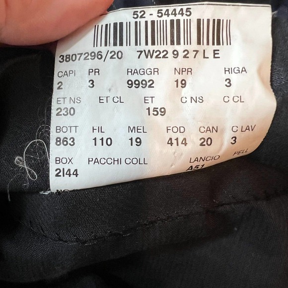 Corneliani Mens Dress Pants Sz L 37x32 Black Striped 100% Extra Fine Virgin Wool - Picture 10 of 10